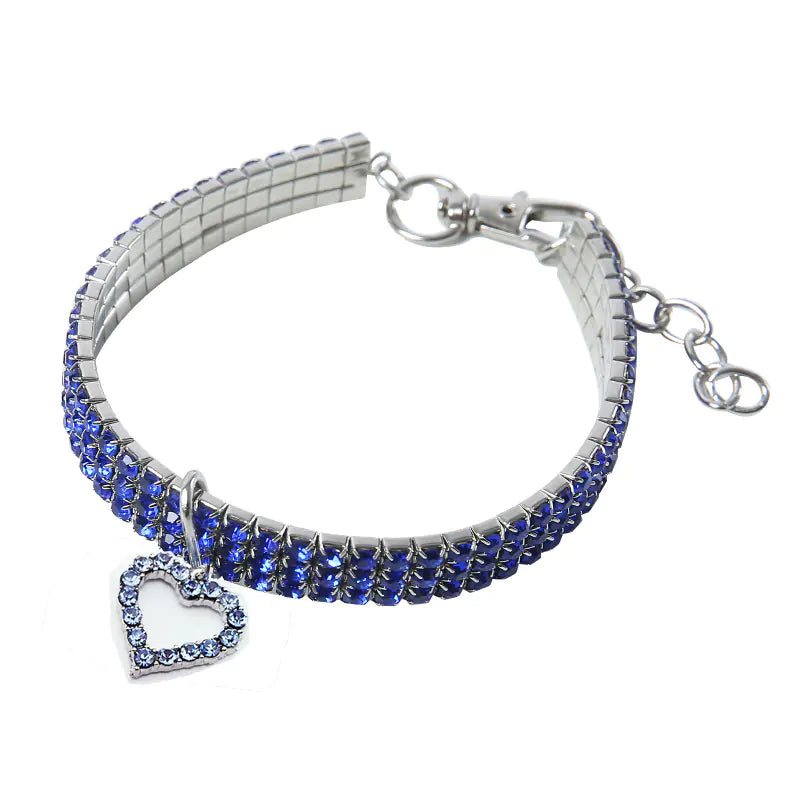 Heart-Shaped Sparkling Pet Necklace for Your Friend