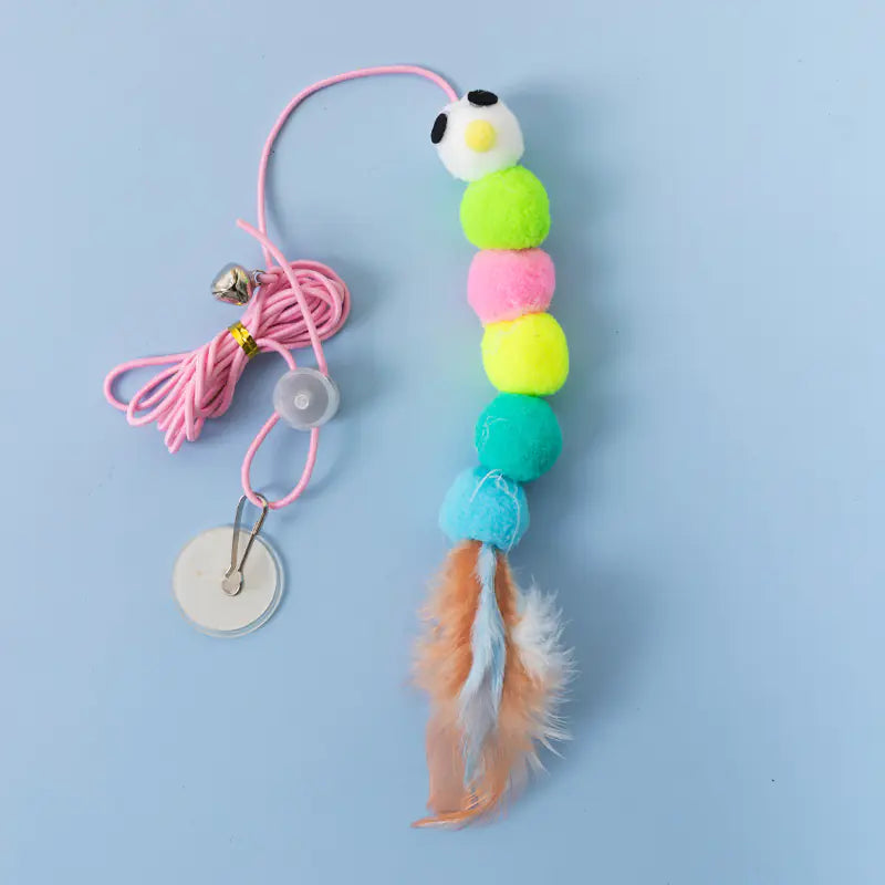 Cat Toy Wand with Plush Long Elastic String
