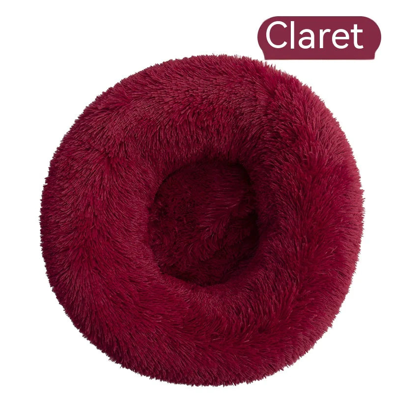 Plush Round Removable and Washable Pet Kennel Bed