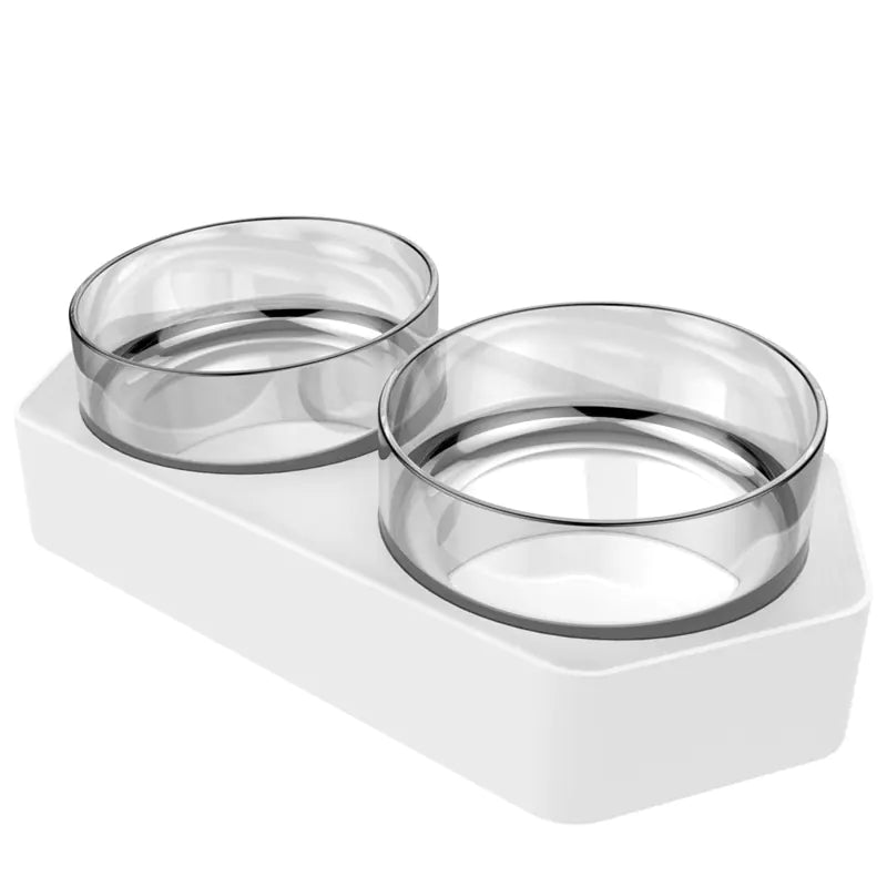 Adjustable Inclined Hexagonal Pet Bowl with Dual Sections