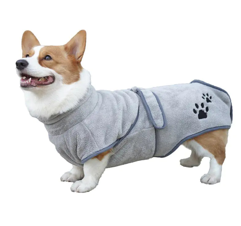 Soft Absorbent Coral Fleece Pet Bathrobe