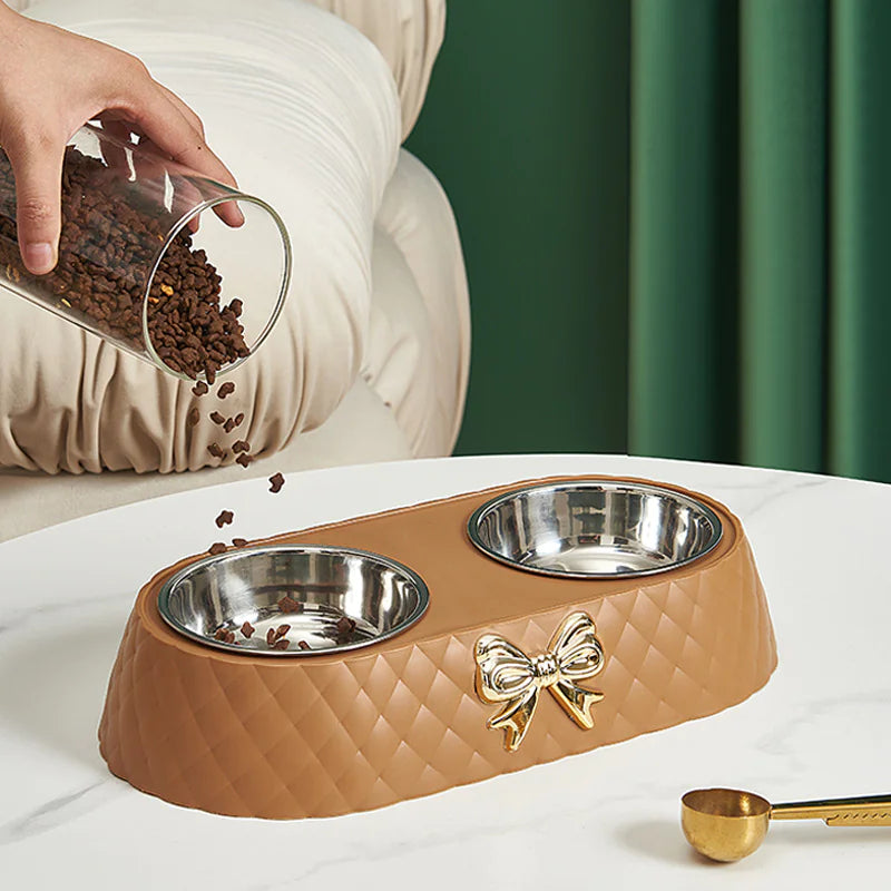 Bowknot Design Cat Food Bowl