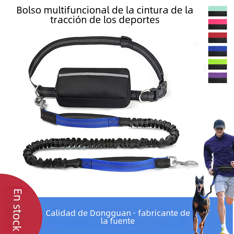 Hands Free Pet Running Waist Bag with Leash