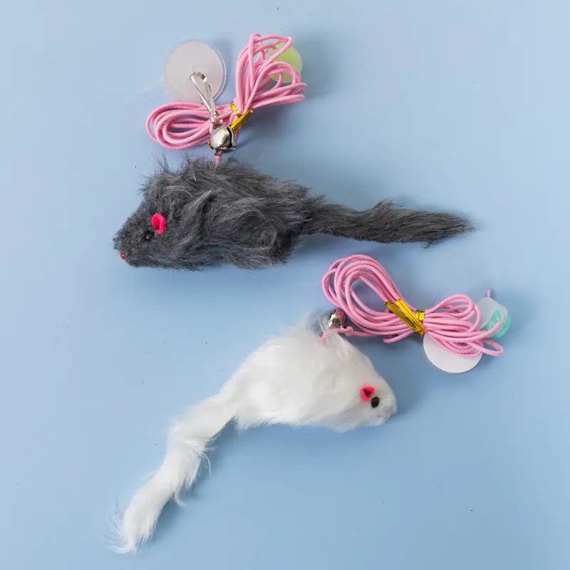 Cat Toy Wand with Plush Long Elastic String