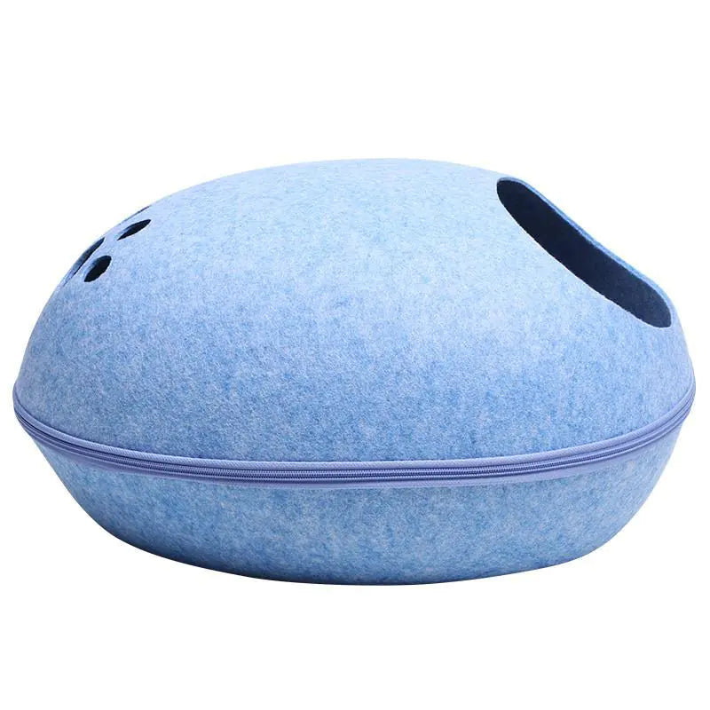 Washable Felt Cat Cave with Semi-Closed Design
