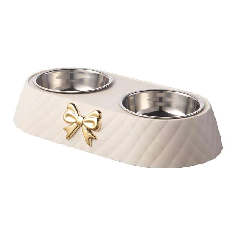 Bowknot Design Cat Food Bowl