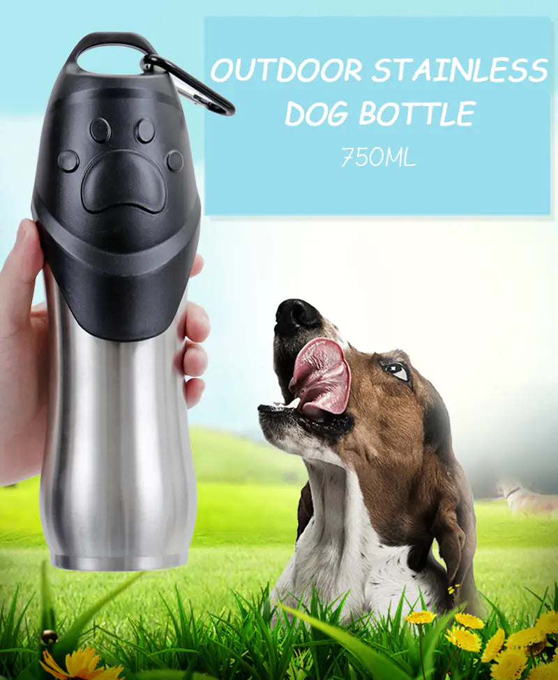 Portable Stainless Steel Drinking Bottle With Bowl for Pets-Top Pick!!