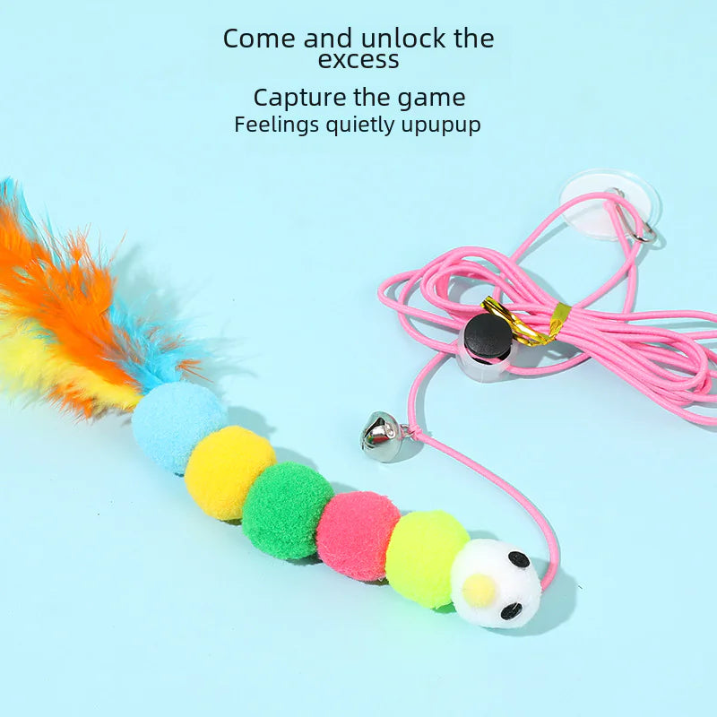 Cat Toy Wand with Plush Long Elastic String