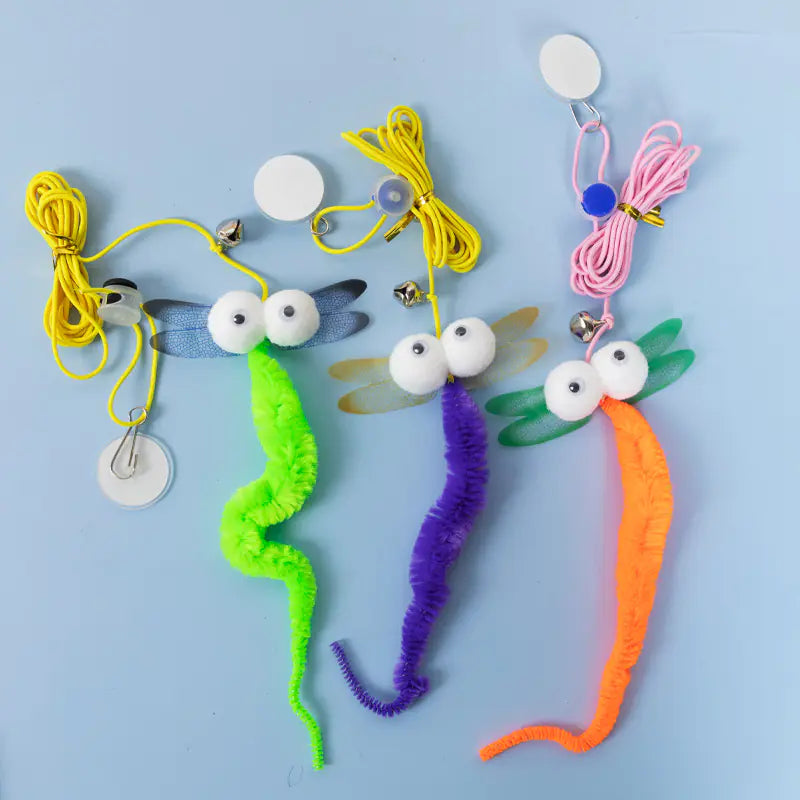 Cat Toy Wand with Plush Long Elastic String
