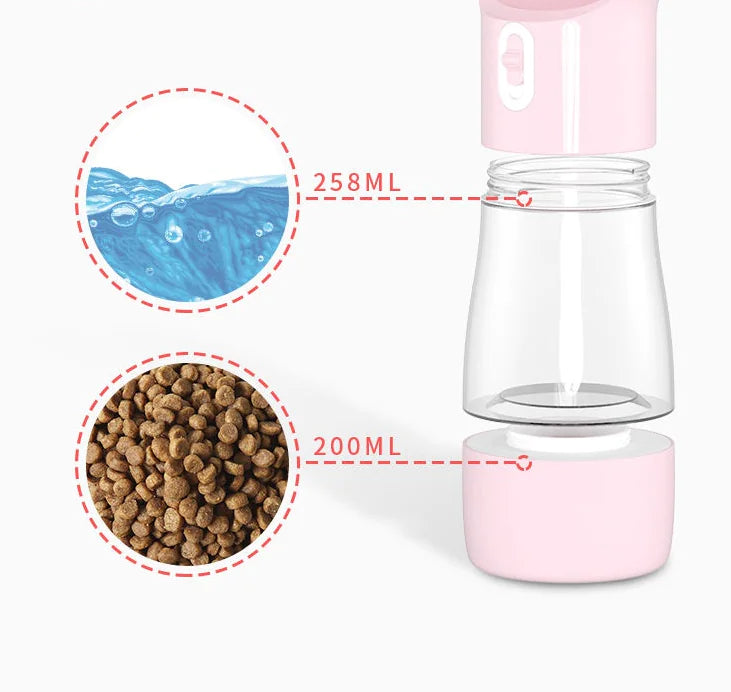 Portable Dog Water Bottle with Drinking Bowl for On The Go