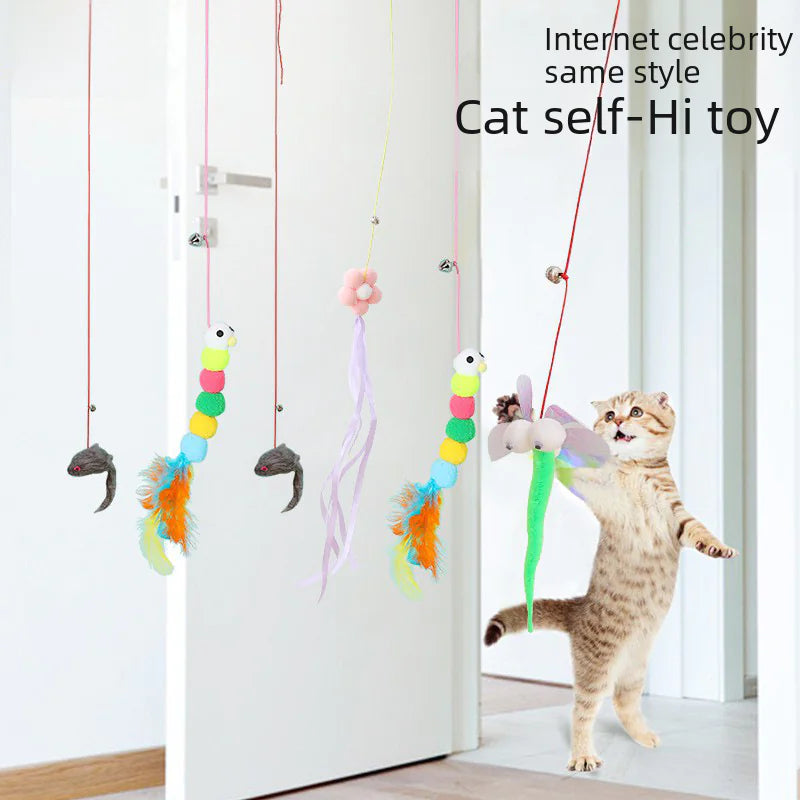 Cat Toy Wand with Plush Long Elastic String