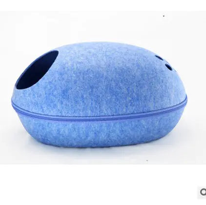 Washable Felt Cat Cave with Semi-Closed Design