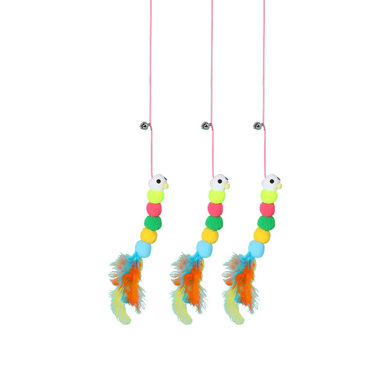 Cat Toy Wand with Plush Long Elastic String