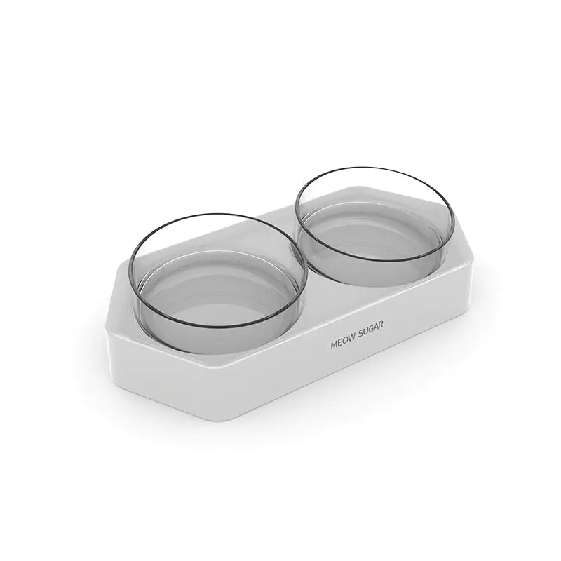 Adjustable Inclined Hexagonal Pet Bowl with Dual Sections