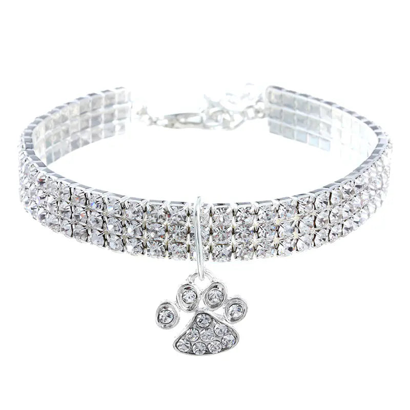 Diamond Mixed Color Elastic Pet Collar for Dogs & Cats