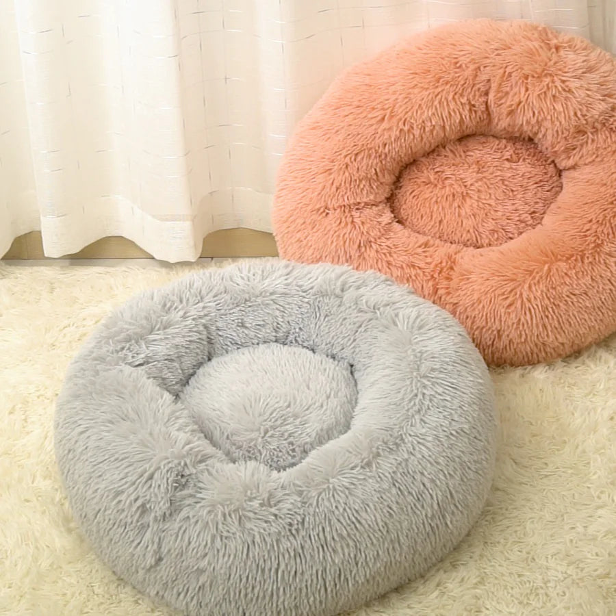 Plush Round Removable and Washable Pet Kennel Bed