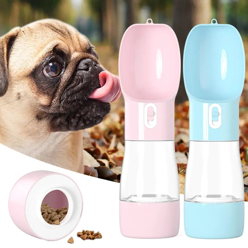 Portable Dog Water Bottle with Drinking Bowl for On The Go