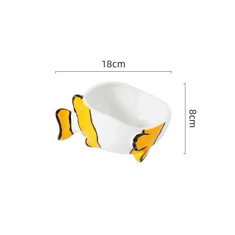 Ergonomic Protecting Ceramic Cat Bowl