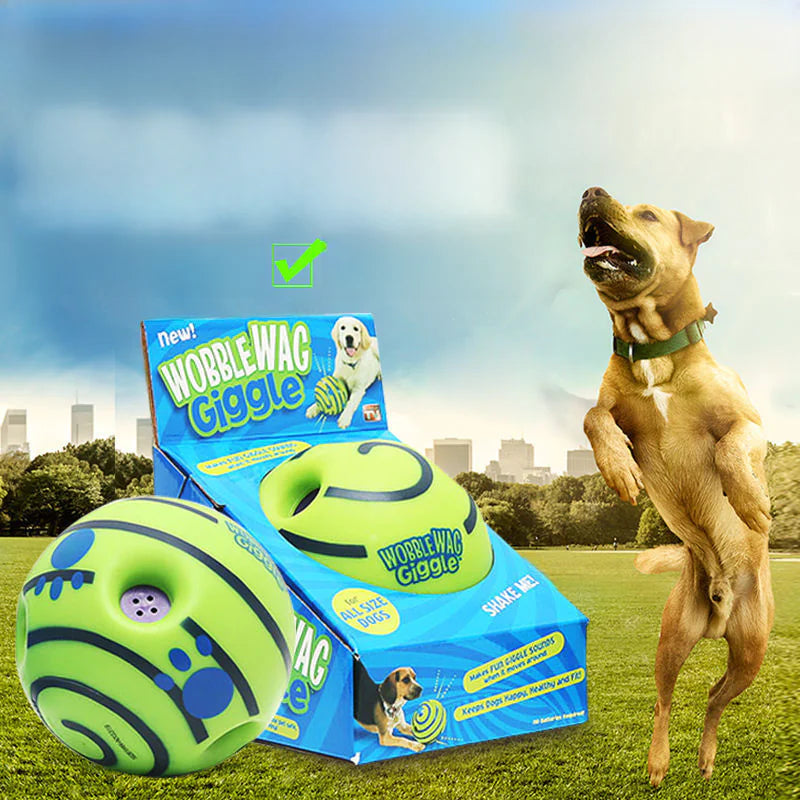 WobbleWagGiggle Pet Toy for Dogs - Interactive Chew Ball with Sound-Top Pick!!
