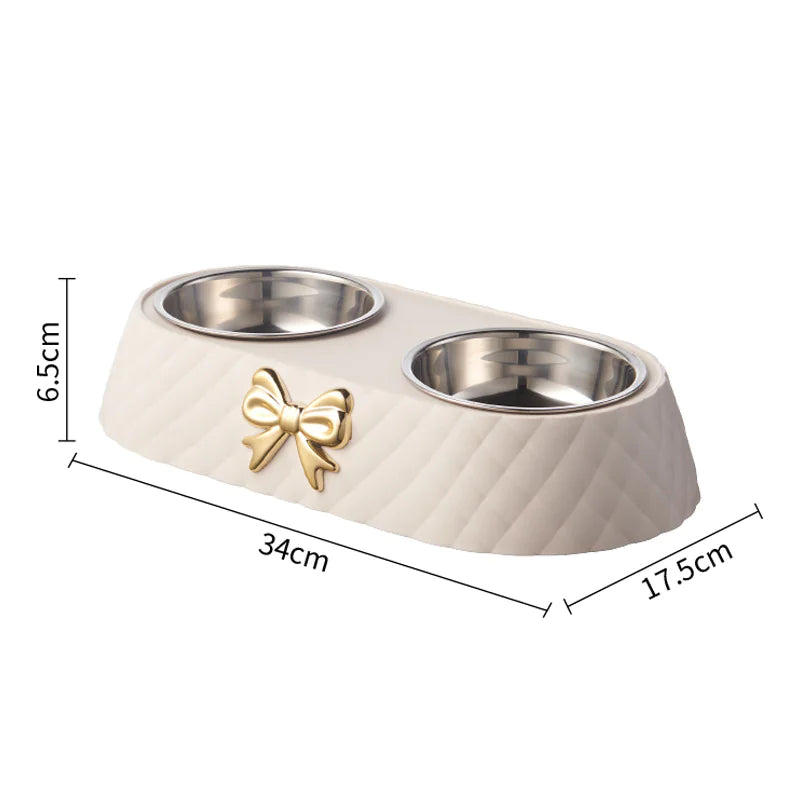 Bowknot Design Cat Food Bowl
