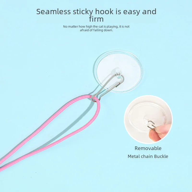Cat Toy Wand with Plush Long Elastic String