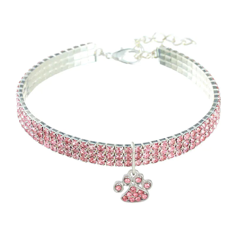 Diamond Mixed Color Elastic Pet Collar for Dogs & Cats