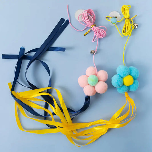 Cat Toy Wand with Plush Long Elastic String