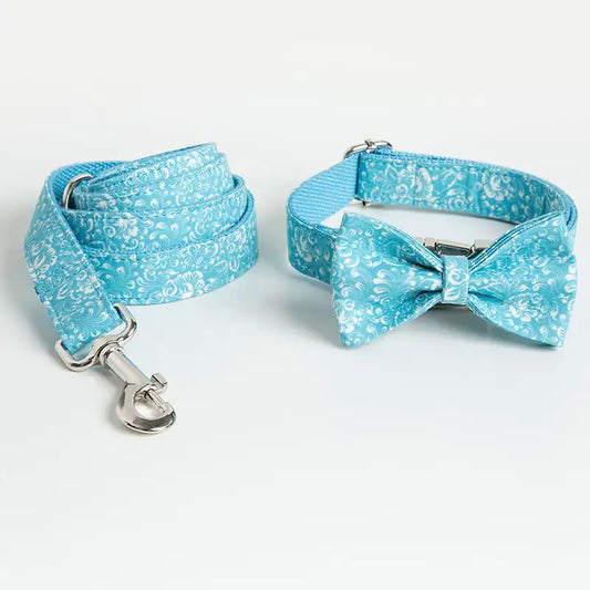 Dog Collar and leash Set with a cute Bow