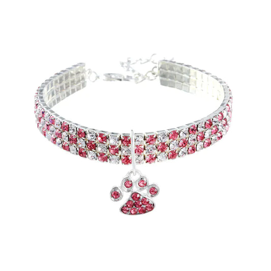 Diamond Mixed Color Elastic Pet Collar for Dogs & Cats