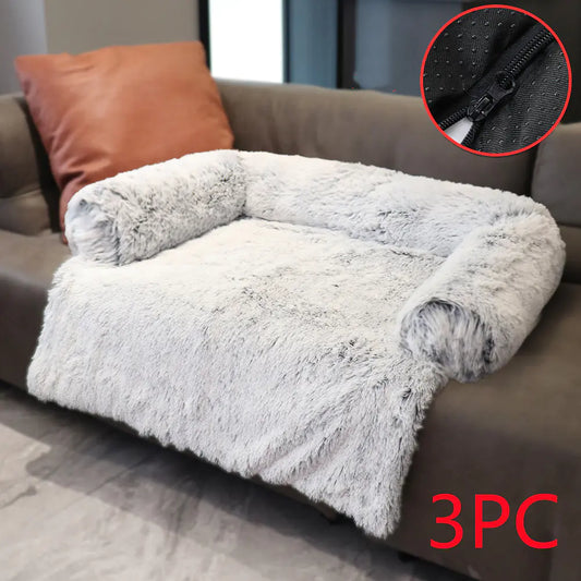 Dual Use Plush Blanket for Pet Kennel and Sofa Bed