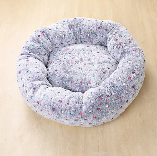 Round Plush Pet Kennel for Cozy Warmth
