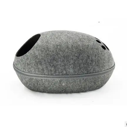 Washable Felt Cat Cave with Semi-Closed Design