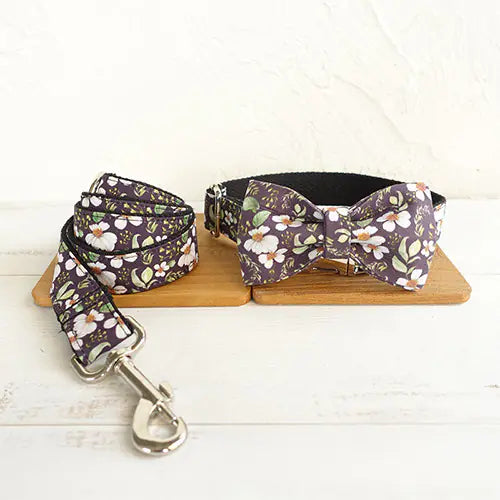 Pet Collar Bow and Leash Set for Dogs