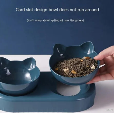 Anti-Tip Cat Bowl Feeder-Top Pick!!
