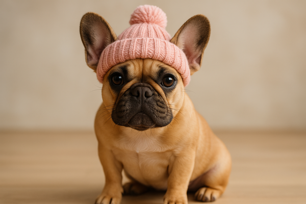 Put the winter hat from my store on her, it's pink