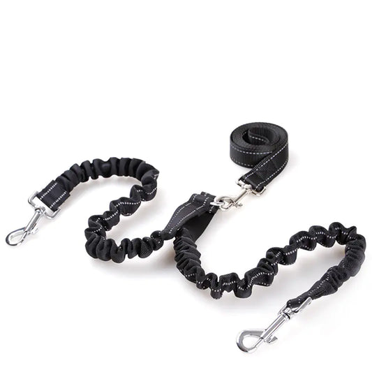Double Headed Tangle Free Dog Leash with Pull Rope